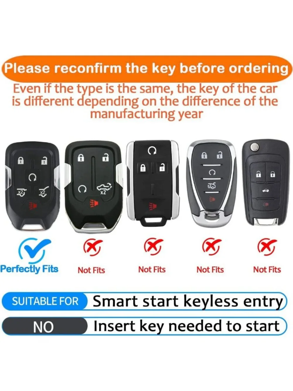 Soft Pink Key Fob Cover with Keychain - Full Protection for Chevy & GMC Vehicles